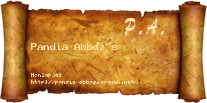 Pandia Abbás névjegykártya